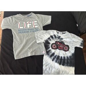 EUC Lot of 2 Mish Boys short sleeve t-shirts baseball & motorcycle size 6